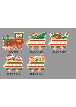 Christmas card light-up train - Christmas train F type - including 10 poles