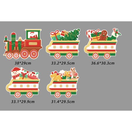 Christmas card light-up train - Christmas train F type - including 10 poles