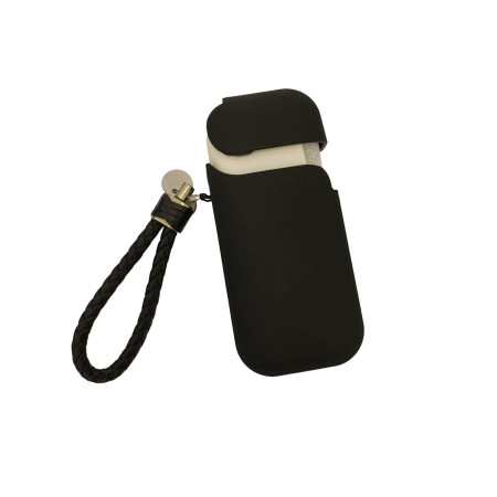 Husa Flippy pentru IQOS 2.4 Plus, Capac de Protectie, Anti Soc si Zgarieturi, Full Body, din Plastic cu Agatatoare, 11.5 x 5 x 2.3 cm, Negru