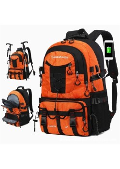 Rucsac Multifunctional de Alpinism, drumetie, sport, Capacitate 36-55 L, impermeabil, panza Oxford, Portocaliu