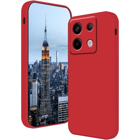 Husa de Protectie, Flippy, pentru Xiaomi Redmi Note 13 Pro 5G, Liquid Silicone, cu Microfibra pe Interior, Protectie Antisoc, Compatibil Incarcare Wireless, Rosu