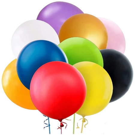 Set 6 Baloane din Latex, Flippy, Model Party Jumbo, 45 cm, Multicolore