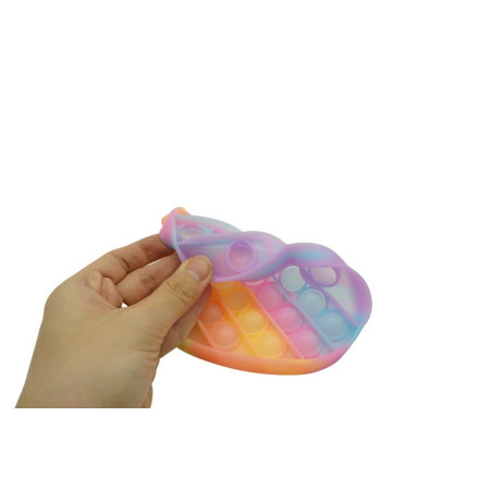 Jucarie antistres din silicon, Pop it Now and Flip It, Inima, Fosforescent, Multicolor