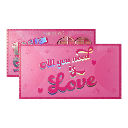 Palete de Machiaj, KEVIN & COCO, Love Crush, Fard de Pleoape, 45 culori, 30.3 x 16.5 cm