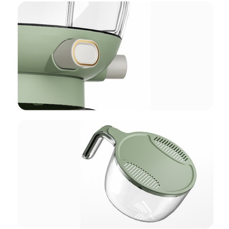 Dozator Etajat de Cereale Flippy, Rotativ 360, 6 Compartimente, Capacitate 10L, Cofraj Special pentru Oua, Vas pentru Scurgerea Cerealelor, 35x27.5 cm, Verde