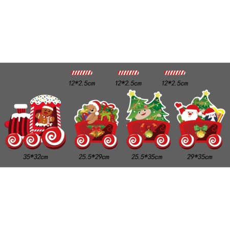 Christmas card light-up train - Christmas train H type - including 8 poles