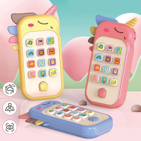 Children's cartoon early education educational science learning simulation smart phone - color: LB-C101 (unicorn three colors mixed)