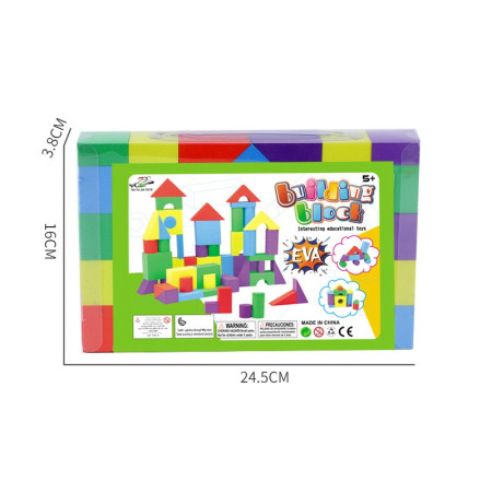 Set Blocuri de Constructie din Spuma EVA, Flippy, 29 de Piese, Interactive, 24.5x16x3.7 cm, Multicolor