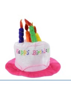 Palarie Happy Birthday, Flippy, Accesoriu pentru Petrecere, Model Tort, Tematica Aniversare, 60x60x55 cm, Roz