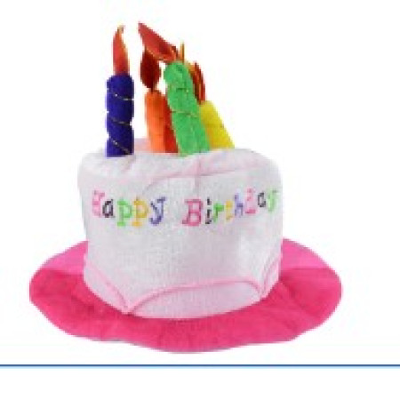 Palarie Happy Birthday, Flippy, Accesoriu pentru Petrecere, Model Tort, Tematica Aniversare, 60x60x55 cm, Roz