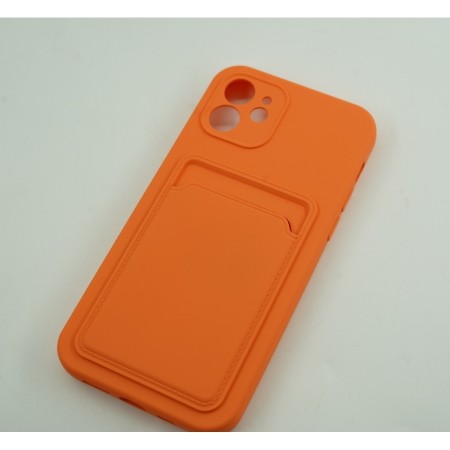 Husa protectie Flippy cu suport card compatibila cu Apple iPhone 12 Mini Portocaliu