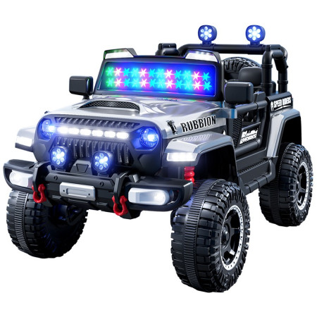 Mașină Electrică pentru Copii, Flippy, Off-Road, Conectare Bluetooth, telecomandă, Tracțiune Integrală, Lumina Intermitenta, Baterie 12V 7Ah, 120x63x68cm, Alb