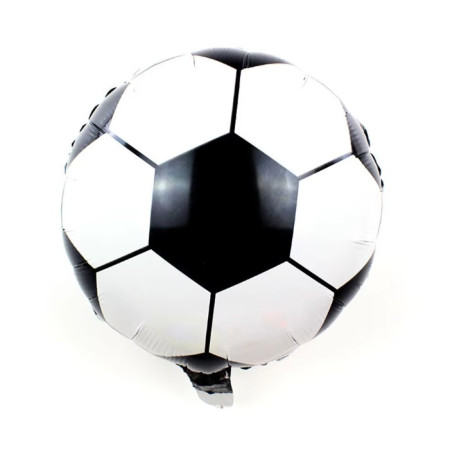 Balon din Folie Metalizata, Flippy, Mini Figurine, Model Minge de Fotbal, Tematica Aniversare, 30x24 cm, Ambalaj Individual, Pai Inclus, Umflare cu Aer sau Heliu, Alb-Negru