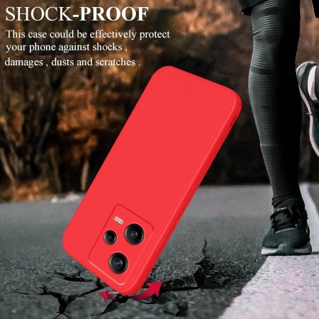 Husa de Protectie Matte TPU, Flippy, pentru Xiaomi Redmi 12 Pro, Protectie Camera, Antisoc, Antizgariere, Antialunecare, Acoperire Completa, Rosu