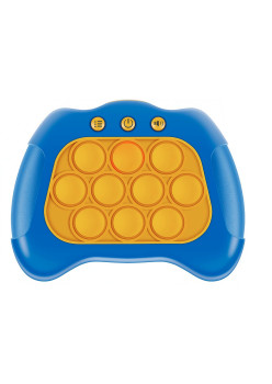 Joc Pop It, Flippy, consola, joc interactiv, antistres, cu baterii, Abs si silicon, Albastru, 12 x 10 x 5.8 cm