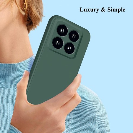 Husa de Protectie, Flippy, pentru Xiaomi 14, Liquid Silicone, cu Microfibra pe Interior, Protectie Antisoc, Compatibil Incarcare Wireless, Verde