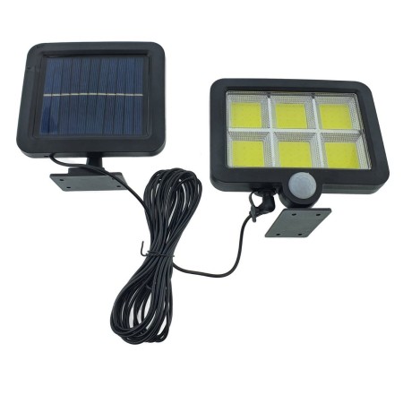 Lampa Solara LED 120 COB, Flippy, 6 Grile, Senzor de Lumina si Miscare, Lungime Cablu 4.8 m, Lumina Alba