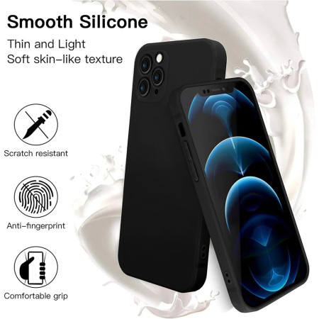 Husa Matte TPU pentru iPhone 14 Pro, Flippy, Silicon Slim, Protectie Antisoc, Negru