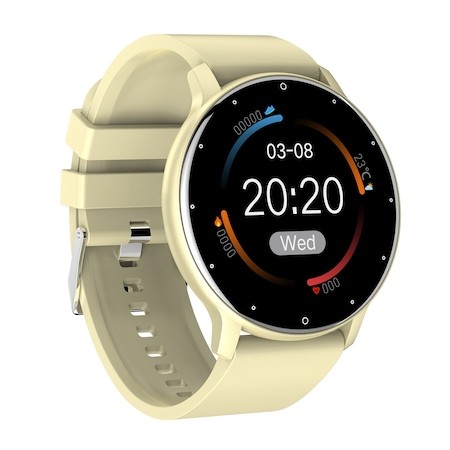 Ceas smartwatch si bratara fitness Flippy ZL02D, oxigen, ritm cardiac, pedometru, notificari, IP67, Compatibil cu Android/iOS, vibratii, multi sport, Galben