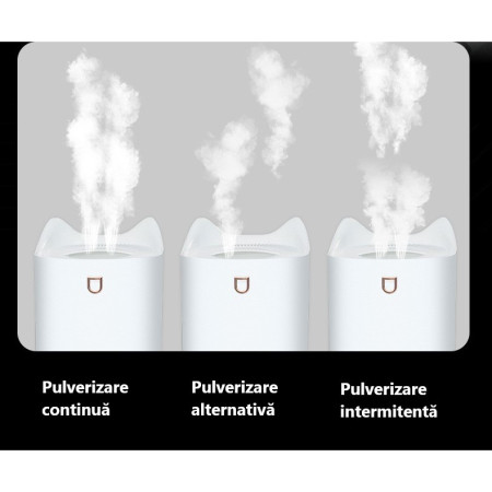 Umidificator cu duza dubla, Flippy, de capacitate mare 3L, alb