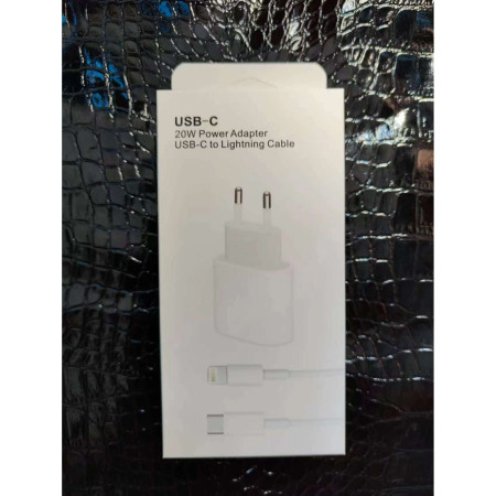 Incarcator compatibil cu iPhone, USB Type-C, Fast charge, Putere 20W, Flippy, Alb