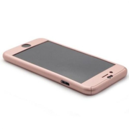 Husa Apple iPhone 6/6S IPAKY Full Cover 360 Roz Auriu + Folie Cadou