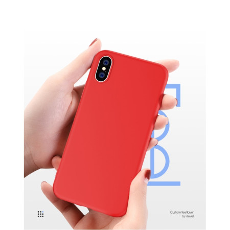 Husa protectie compatibila cu Apple iPhone X/XS Liquid Silicone Case Rosu