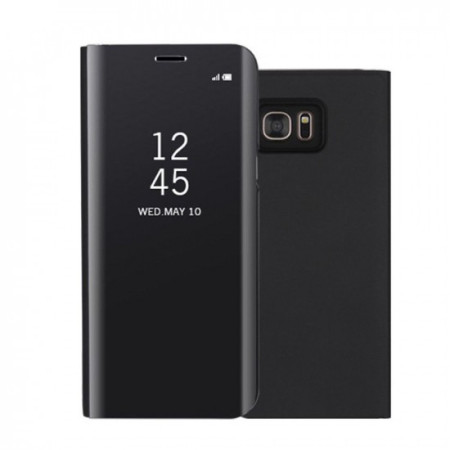 Husa Samsung Galaxy A70, Flip Cover Oglinda, Negru