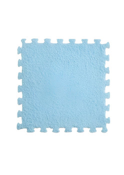 Set 10 Piese Covor tip Puzzle, Flippy, Spuma EVA, Pufos, 30 x 30 x 1 cm, Baby Blue