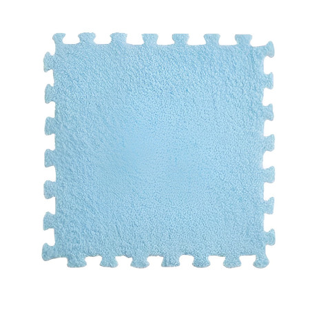 Set 10 Piese Covor tip Puzzle, Flippy, Spuma EVA, Pufos, 30 x 30 x 1 cm, Baby Blue