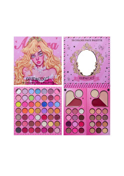 Trusa de Machiaj, KEVIN & COCO, Princess Palette. Fard de Pleoape, Iluminator, Corector, Ruj, 79 culori, 19.7 x 20 x 2 cm