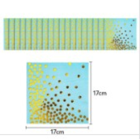 Set 20 de servetele de masa. albastru/auriu