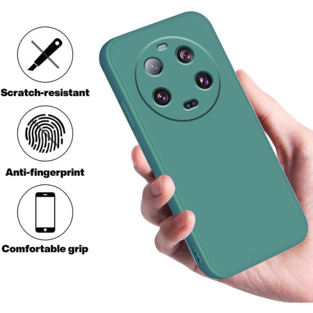 Husa de Protectie, Flippy, pentru Xiaomi 14 Ultra, Liquid Silicone, cu Microfibra pe Interior, Protectie Antisoc, Compatibil Incarcare Wireless, Verde