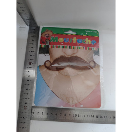 Mustache Party Supplies Men's Beard + Styling Brown Upper Curved Mustache 004