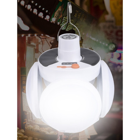 Lampa solara cu 25 LED-uri, pliabila, prindere carlig cu 5 moduri de iluminare, Flippy