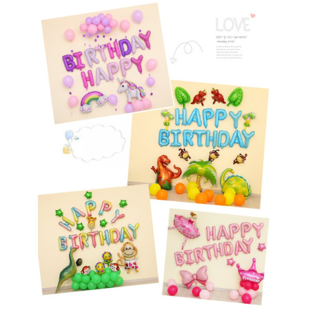 Set baloane folie Flippy, Happy Birthday, 40 cm, multicolor