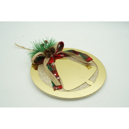 Ornament brad, Flippy, Clopotel, Auriu, Lucios, 17*17CM, Acril, Interior/ Exterior