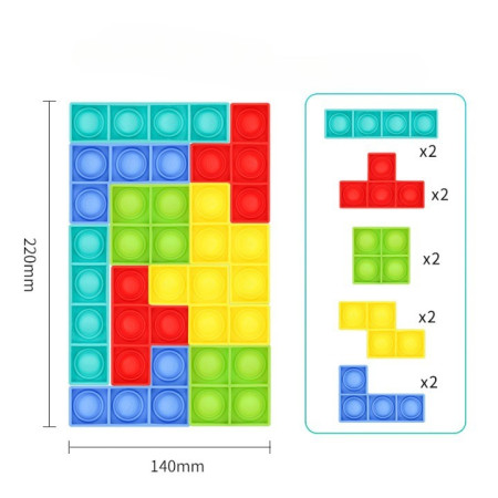 Jucarie antistres din silicon Flippy, Pop it Now and Flip It , Puzzle Soft Blocks , 10 piese, Multicolor