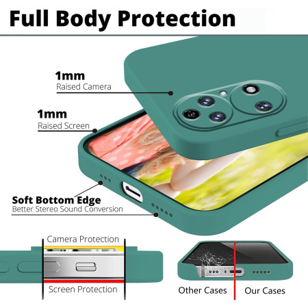 Husa de Protectie, Flippy, pentru Huawei P50 Pro, Liquid Silicone, cu Microfibra pe Interior, Protectie Antisoc, Compatibil Incarcare Wireless, Verde