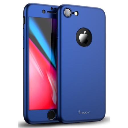 Husa Apple iPhone 7 IPAKY Full Cover 360 Albastru + Folie Cadou