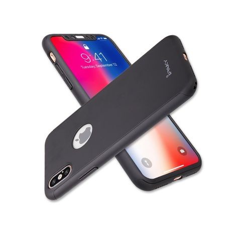 Husa Apple iPhone X IPAKY Full Cover 360 Negru + Folie Cadou