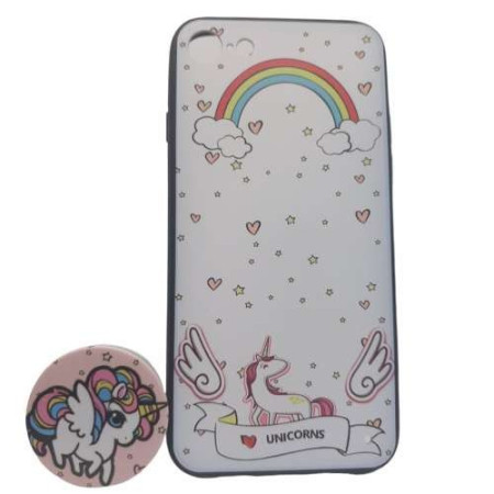 Husa Apple iPhone XS Max Multicolor Model Unicorn Popsocket inclus