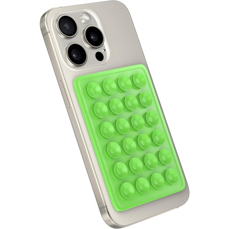 Suport Adeziv Universal, Flippy, pentru Telefon/Tableta, cu 24 Ventuze, potrivit pentru Tik-Tok/Selfie/Vizionare Video, din Silicon, 8 x 5.5 x 1 cm, Verde