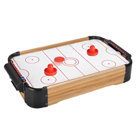 Masa Air Hockey Graffiti fara Picioare, Flippy, Lemn, 2 Pucuri, Tabela Scor, 2 Impingatoare, 57x31x9.5 cm, Maro