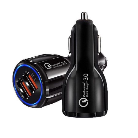 Incarcator Auto, Flippy, Pentru Bricheta, Incarcare Rapida, Interfata USB, 12V-24V, Negru