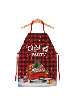 Sort de Bucatarie Decorativ, Flippy, Tema Craciun, 50 x 70 cm, Model Christmas Party, din Poliester, Rosu