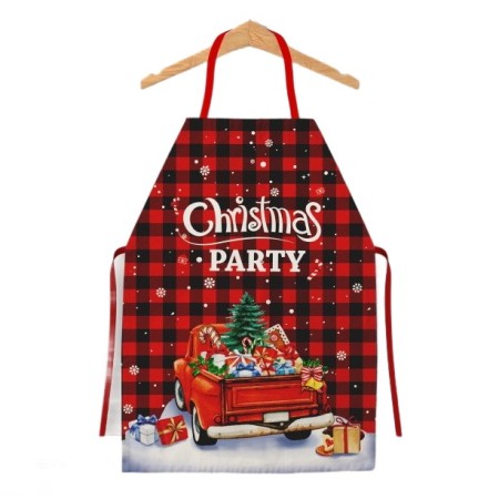 Sort de Bucatarie Decorativ, Flippy, Tema Craciun, 50 x 70 cm, Model Christmas Party, din Poliester, Rosu