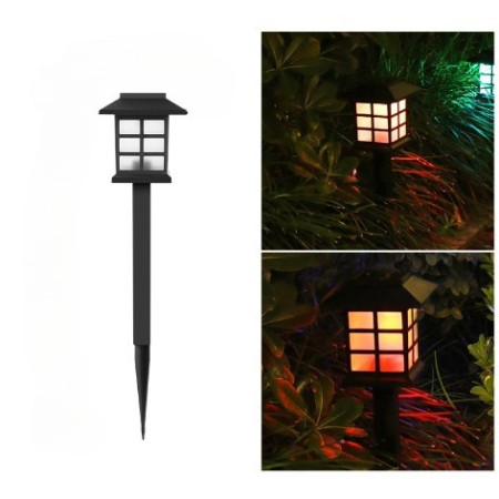 Lampa solara Led pentru gradina, Tip felinar, Flippy, Rosu