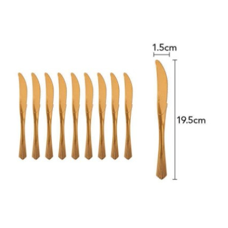 Set 10 cutite de unica folosinta 17 x 1.6 cm, bronz