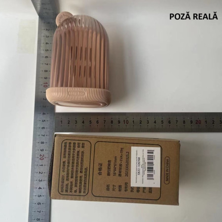 Sapuniera de Calatorie, Flippy, Suport pentru Sapun cu Scurgere a Apei, Recipient cu Capac Depozitare, Savoniera pentru Baie, 12.6x6.1x8.4cm, Roz